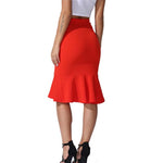 Women's Fishtail Bandage Skirt High Waist Medium Length Vintage Style
