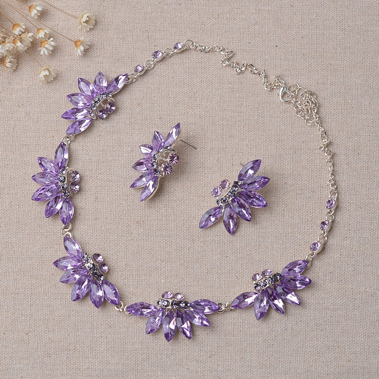 Luxury Baroque Purple Crystal Pearl Bridal Crown Tiara