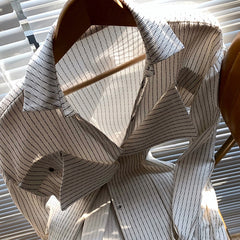 Women's Long Sleeve Korean Patchwork Ruffle Shirt