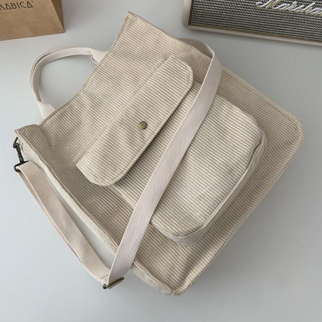 Corduroy Shoulder Bag Women Shoulder Tote Bag