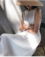 Solid Color Elegant Ofiice Party Midi Dress