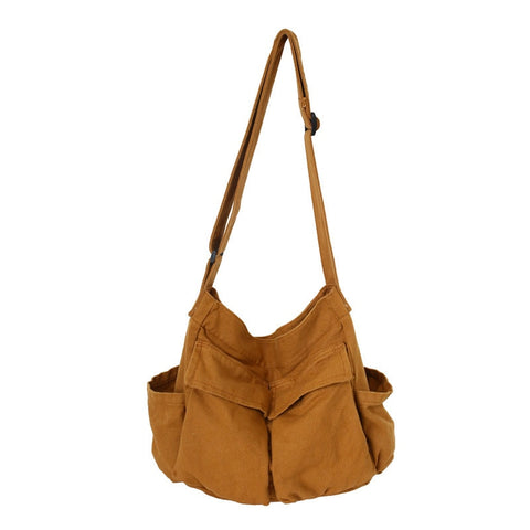 Canvas Hobo Crossbody Messenger Bag Women Large Capacity Casual Everyday Fashion Handbag