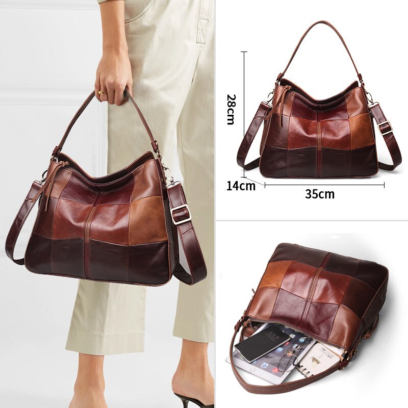 Women's Luxury Leather Handbag Retro Fashion Shoulder Bag
