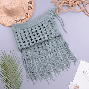 Tassel Beach Cover Up Skirt Women Long Casual Summer Swimwear Fashion
