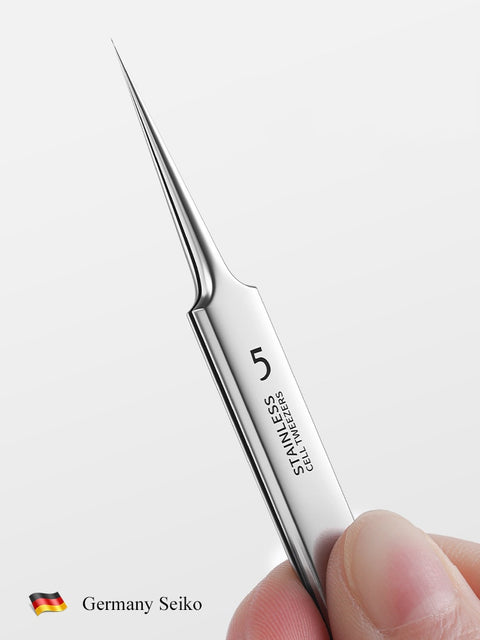 Precision Stainless Steel Tweezers Pointed Tip Ingrown Hair Blackhead Splinter Removal Tool