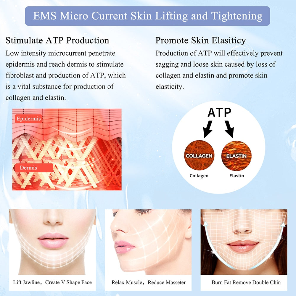 Face Lift Vibration Massager Photon Light Therapy