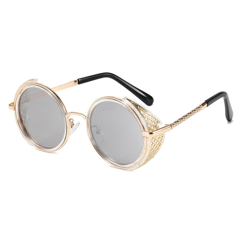 Retro Round Steampunk Sunglasses UV400 Unisex