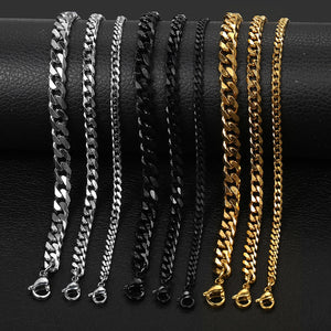 Stainless Steel Cuban Link Chain Bracelet