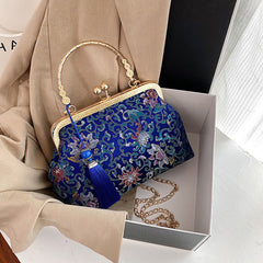 Women's Vintage Shoulder Crossbody Bag with Chain Victorian Messenger Handbag