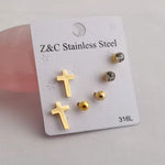 Stainless Steel Earrings Small Cute Butterfly Star Moon Heart Pierced Stud Earrings Sets
