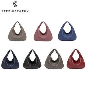 Capacity Patchwork Zipper Women Shoulder Bags