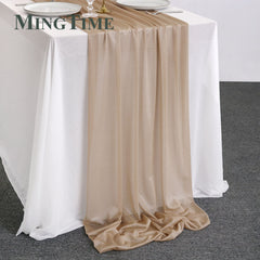 Sheer Chiffon Luxury Solid Colorful Table Runner, Wedding Party, Shower, Birthday