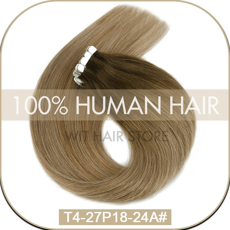 Straight Human Hair Extensions Natural Seamless Clip-In Soft Smooth Fashion