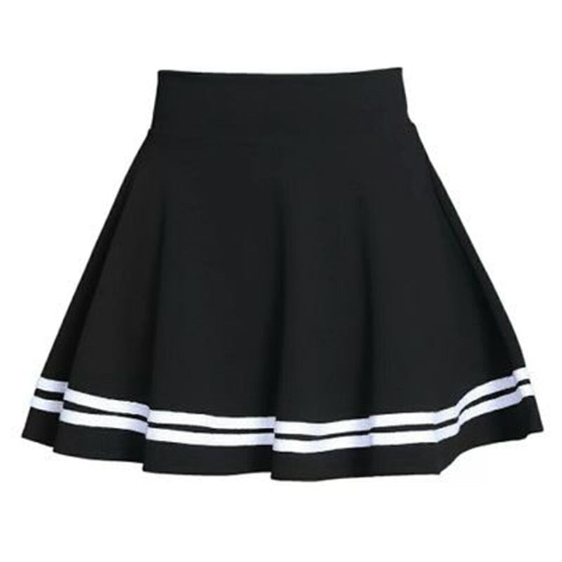 Classic Pleated Skirt Stretchy Waist Girls Mini Skirt