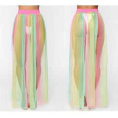 Women's Beach Cover Up Transparent Mesh Skirt Swimwear Sheer Beach Wrap