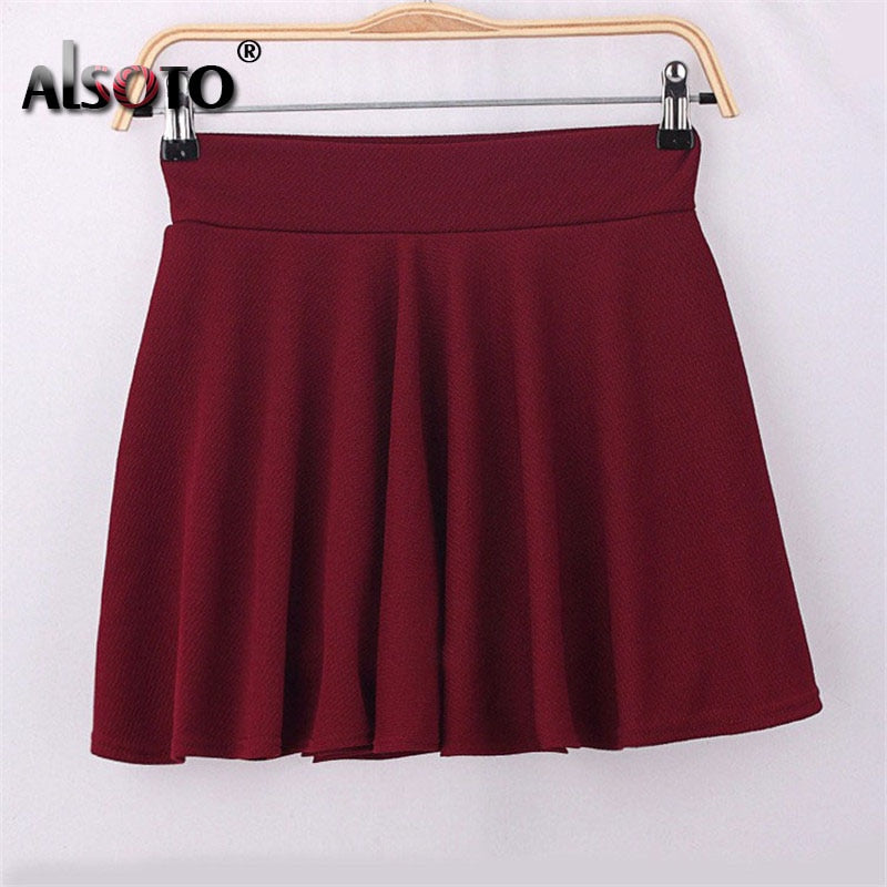 Classic Pleated Skirt Stretchy Waist Girls Mini Skirt