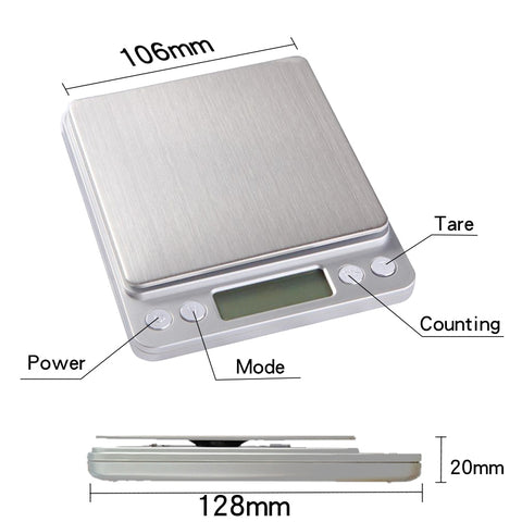 Portable Digital Kitchen Scale Compact Lightweight Food Weight Measuring Cooking Tool