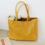 Soft Cowhide Genuine Leather Shoulder Shopping Bag