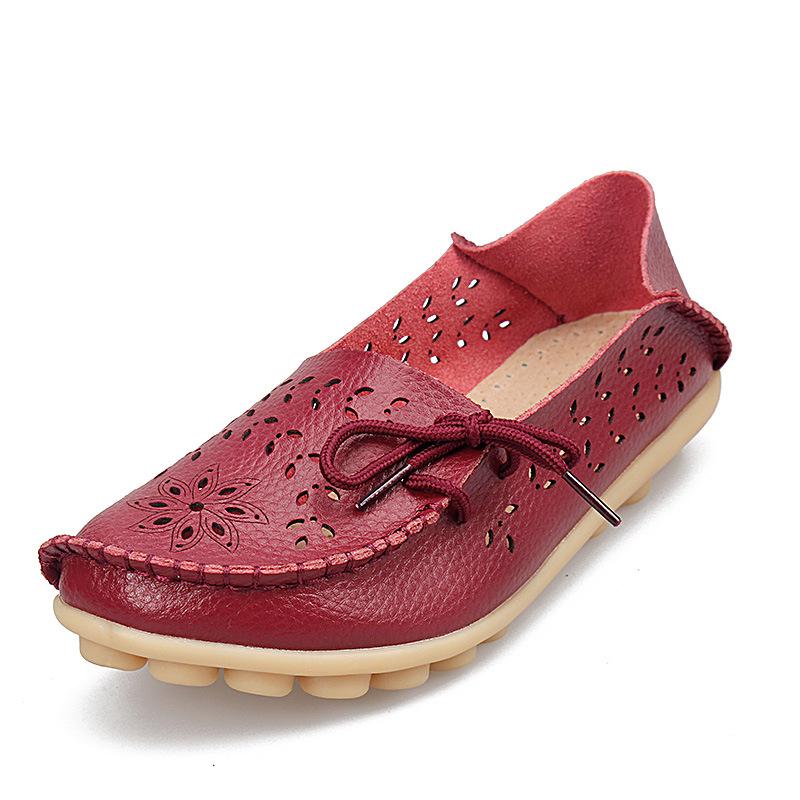 Genuine Leather Loafers Women Comfortable Casual Everyday Office Fashion Shoes
