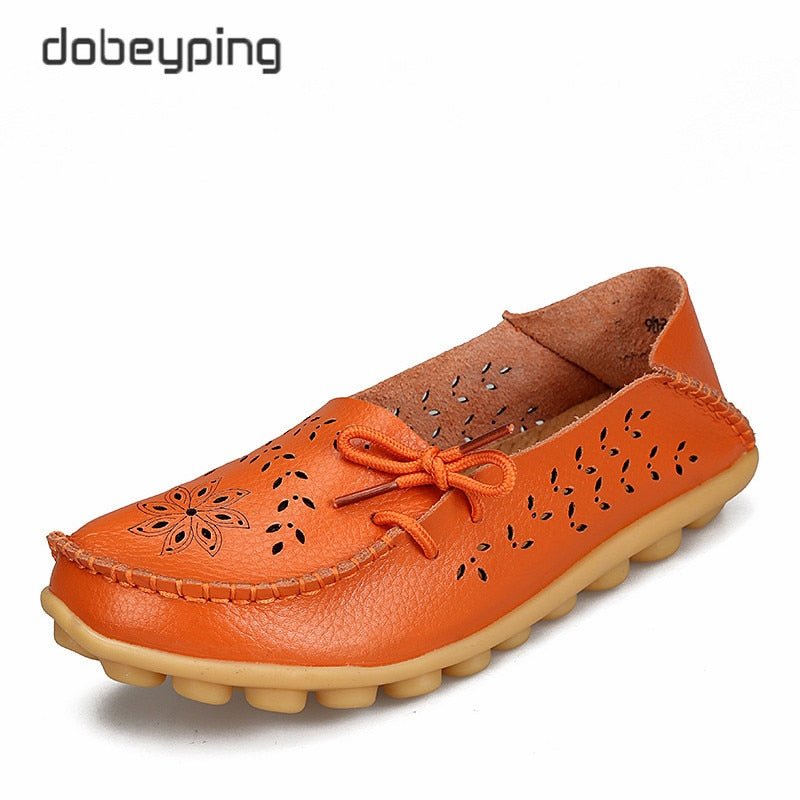 Genuine Leather Loafers Women Comfortable Casual Everyday Office Fashion Shoes