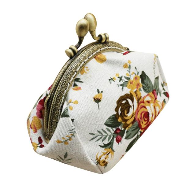 Vintage Mini Purse Flower Pattern Clutch Bag Retro Notions Bag