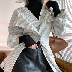 Women's Long Sleeve Korean Patchwork Ruffle Shirt
