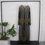 Floor-Length Mesh Fabric Rhinestone Fashion Robe Dresses