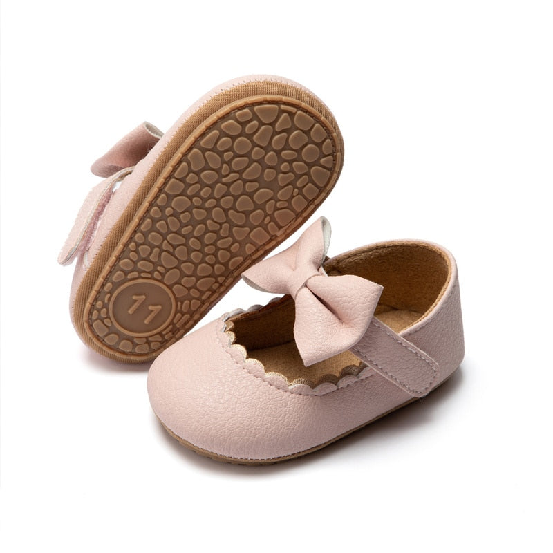 PU Leather Baby Girls Princess Shoes