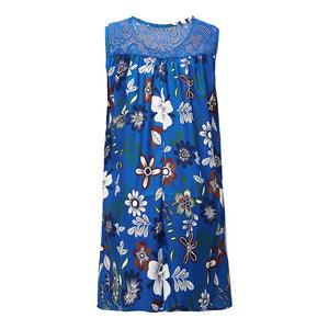 Women's Plus Sizes Boho  Summer Dress Floral Print Short Beach Dress