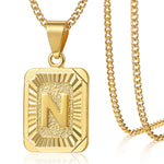 Modernix Initial Pendant Necklace Women Men Gold Plated
