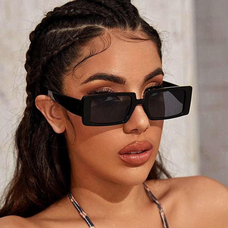 Retro Square Sun Glasses Trendy Small Rectangle Sunglasses Women & Men