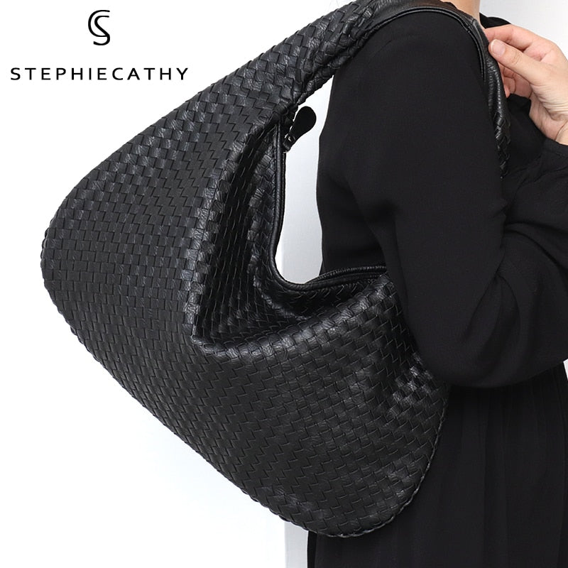 Capacity Patchwork Zipper Women Shoulder Bags