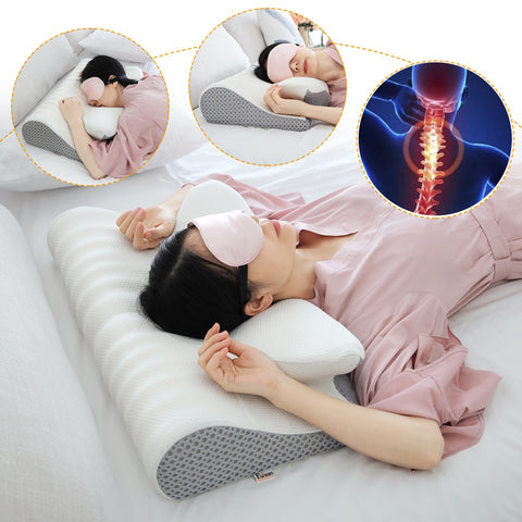 Memory Foam Cervical Pillow Contour Neck Support Orthopedic Sleep Pain Relief Home Gift