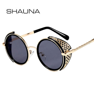 Retro Round Steampunk Sunglasses UV400 Unisex