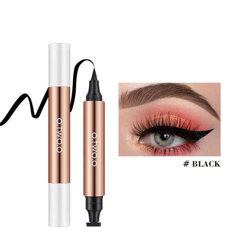 Black Liquid Eyeliner Pen Stamp Waterproof Fast Dry Precision Beauty Makeup Tool