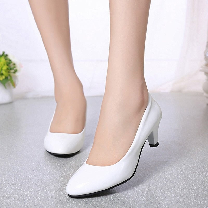 Low Heel Round Toe Classic Pumps Women Comfortable Casual Everyday Office Fashion Shoes