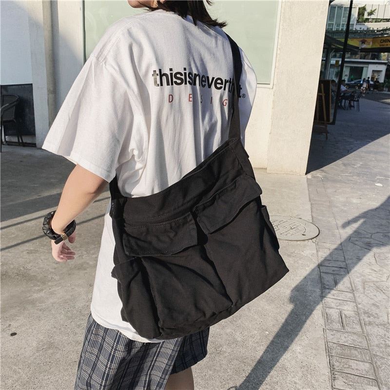 Canvas Messenger Bag Large Hobo Crossbody Bag