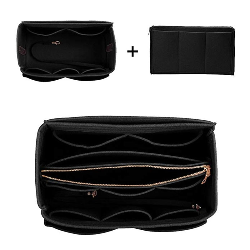 Purse Organizer Insert for Handbag, Felt Travel Insert for Makeup, Handbag & Tote Shaper