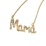 Mama Elegant Pendant Gift for Mother Cubic Zirconia Necklace Mother's Day Gift