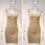 Retro Pink Mini Y2K Bodycon Slip Seamless Dress Spaghetti Strap, Spring Summer Stretch Dress