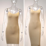 Retro Pink Mini Y2K Bodycon Slip Seamless Dress Spaghetti Strap, Spring Summer Stretch Dress