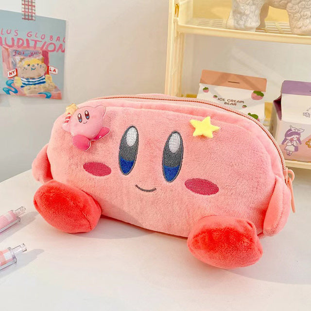 Cartoon Plush Pencil Case for Kids & Adults Cute Plush Cosmetic Bag Large Capacity Student Supplies