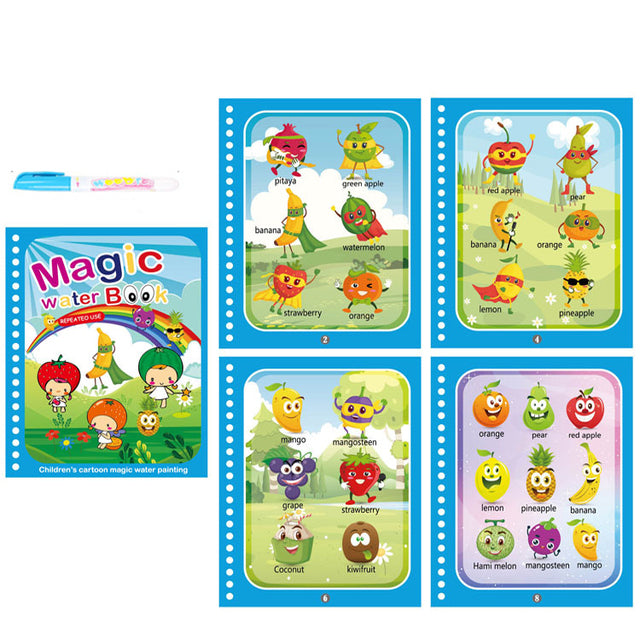 Magic Reusable Water Coloring Book For Children Montessori Toys Drawing Book For Kids Unicorn Dinosaur Animal Ocean Universe Cartoon Early Education Toys for Kids