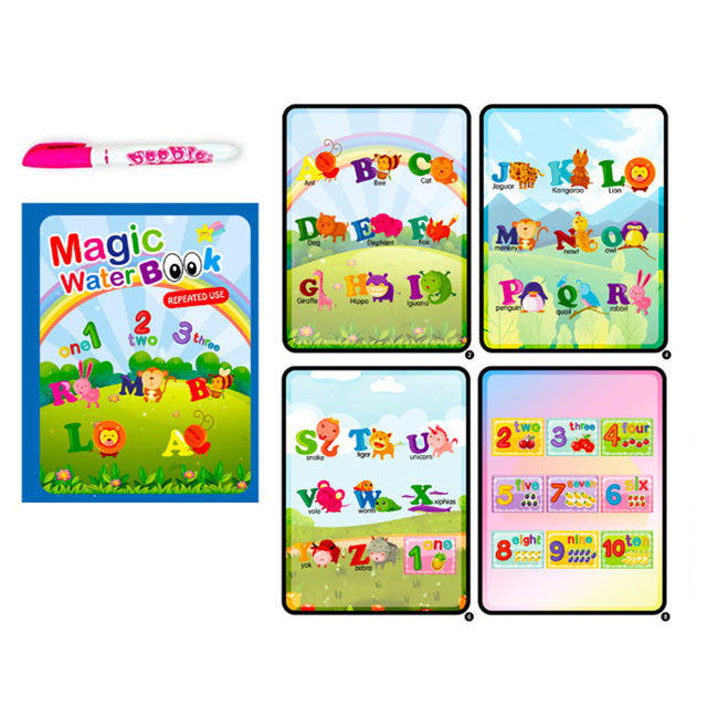 Magic Reusable Water Coloring Book For Children Montessori Toys Drawing Book For Kids Unicorn Dinosaur Animal Ocean Universe Cartoon Early Education Toys for Kids