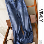 Women Jeans Business Vintage Straight Pants