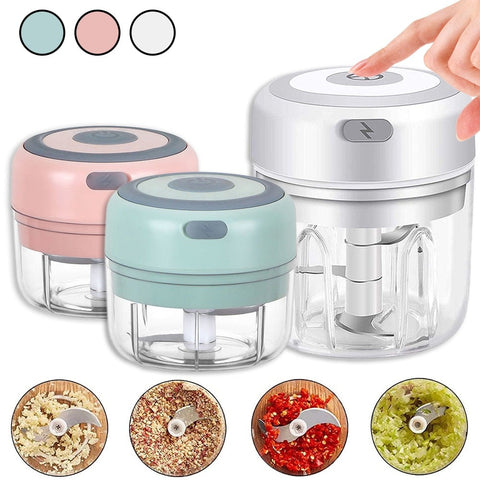 Electric Garlic Chopper Mini USB Rechargeable Vegetable Crusher Kitchen Cooking Tool