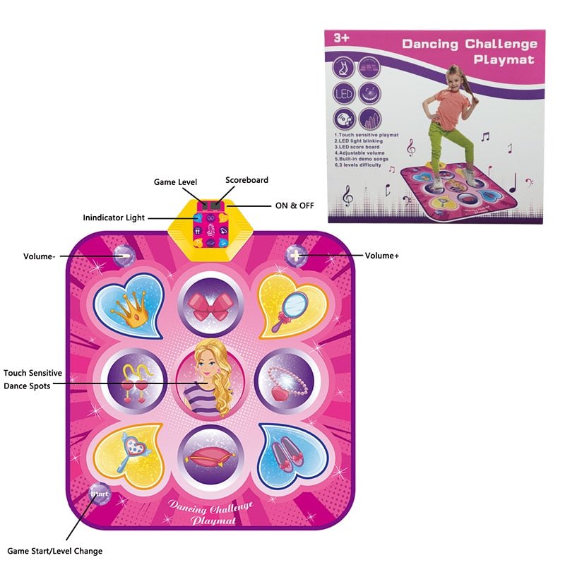 Electronic Dance Mat Girls Music Dancing Pad Interactive Learning Educational Toy Gift