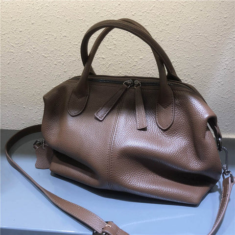 Genuine Leather Handbag Women Soft Real Leather Ladies Elegant Casual Fashion Purse