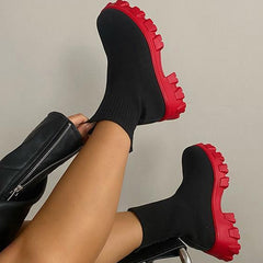 Ankle Boots red and black