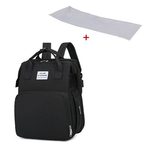 Diaper Bag Backpack, Expandable Baby Portable Folding Bed, Diaper Bag Travel Bassinet